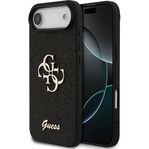 Guess-PU-Fixed-Glitter-4G-Metal-Logo-kryt-iPhone-Air-cerny