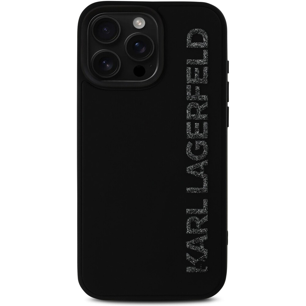 Karl-Lagerfeld-3D-Rubber-Glitter-Logo-kryt-iPhone-16-Pro-Max-cerny