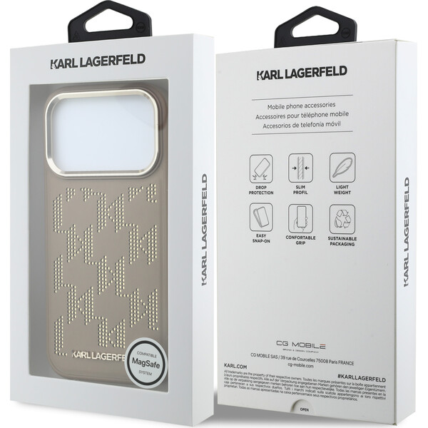 Karl-Lagerfeld-PU-Perforated-Monogram-MagSafe-kryt-iPhone-17-Pro-Max-bezovy