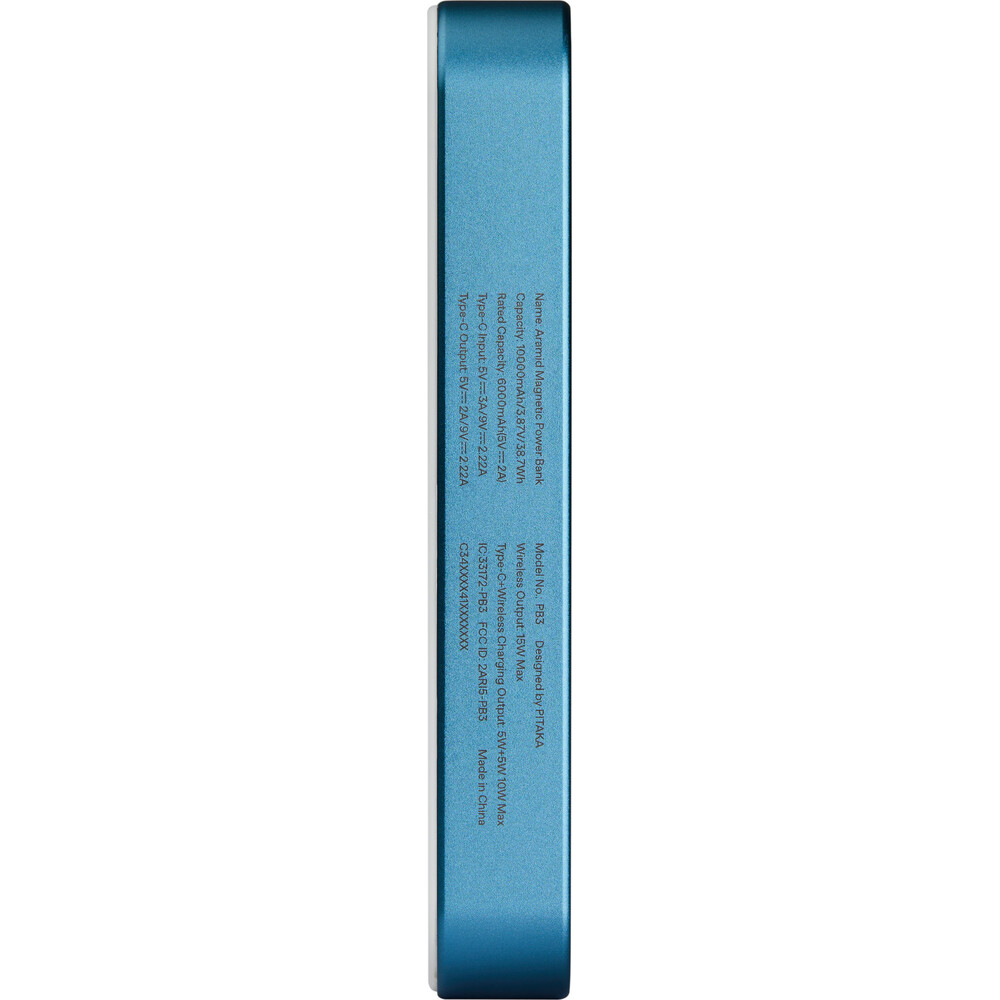 Pitaka-Powerbanka-15W-10000mAh-Qi2-MagSafe-Lucid-Blue