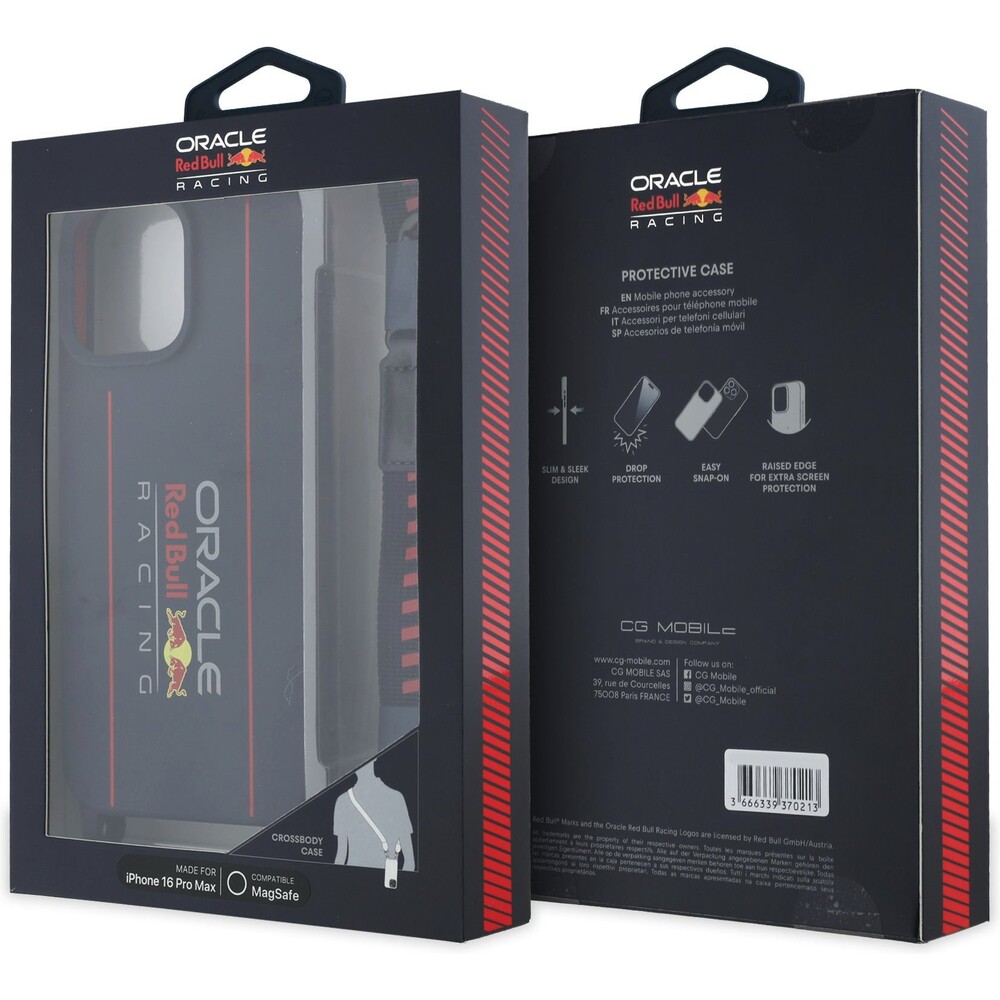 Oracle-Red-Bull-Racing-Silicone-Vertical-Logo-MagSafe-zadni-kryt-Crossbody-popruh-iPhone-16-Pro-Ma