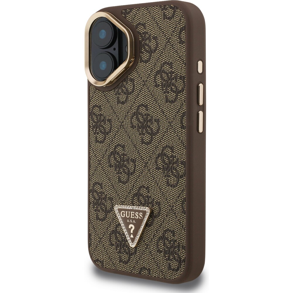Guess-PU-4G-Strass-Triangle-Logo-Stand-Camera-Frame-MagSafe-kryt-iPhone-16-hnedy