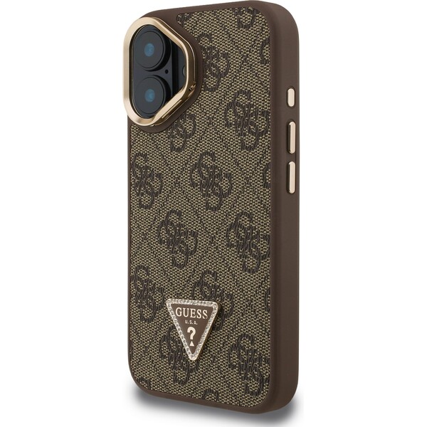 Guess-PU-4G-Strass-Triangle-Logo-Stand-Camera-Frame-MagSafe-kryt-iPhone-16-hnedy