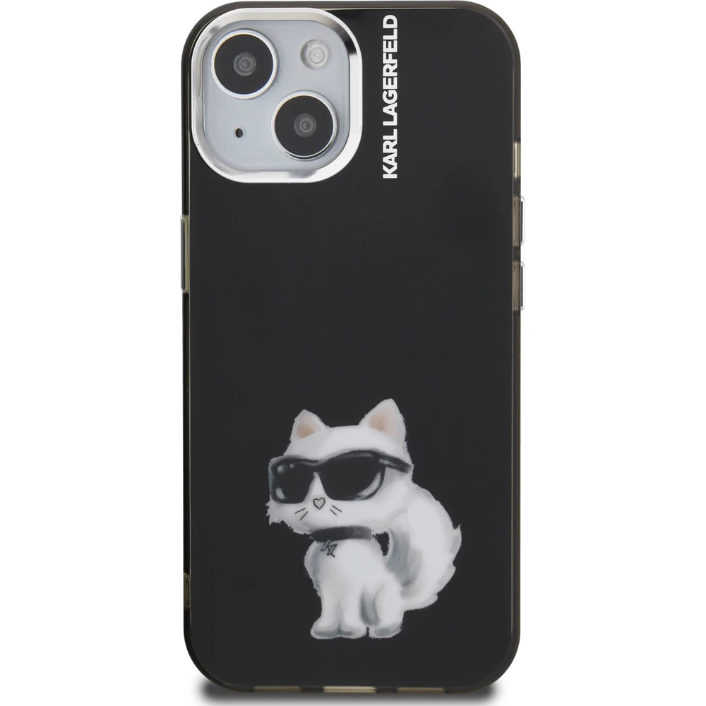 Karl-Lagerfeld-IML-Aquarelle-Choupette-kryt-iPhone-15-cerny