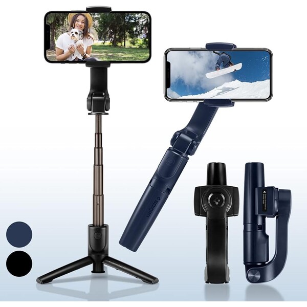 Spigen-Gimbal-SelfieStick-S610W-Tripod-s-Bluetooth-ovladacem-cerny