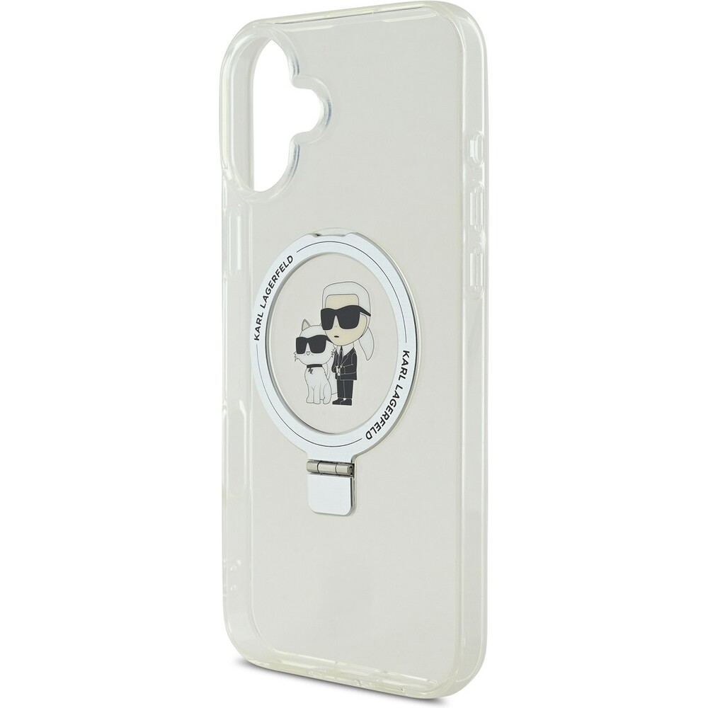Karl-Lagerfeld-Ringstand-Karl-and-Choupette-MagSafe-kryt-pro-iPhone-16-Plus-bily