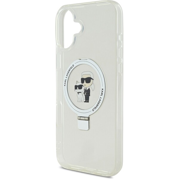 Karl-Lagerfeld-Ringstand-Karl-and-Choupette-MagSafe-kryt-pro-iPhone-16-Plus-bily