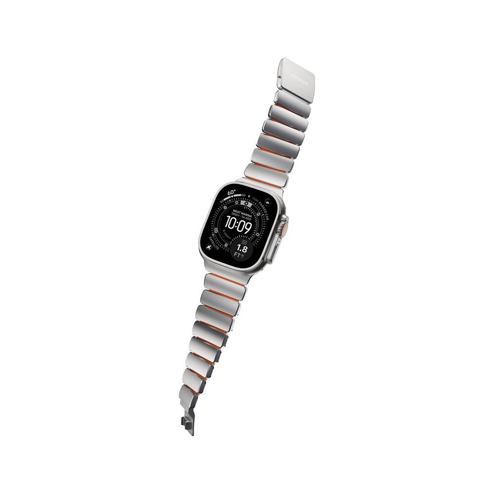 Nomad-Stratos-Band-FKM-reminek-Apple-Watch-45-46-49mm-Natural-Titanium-Ultra-Orange