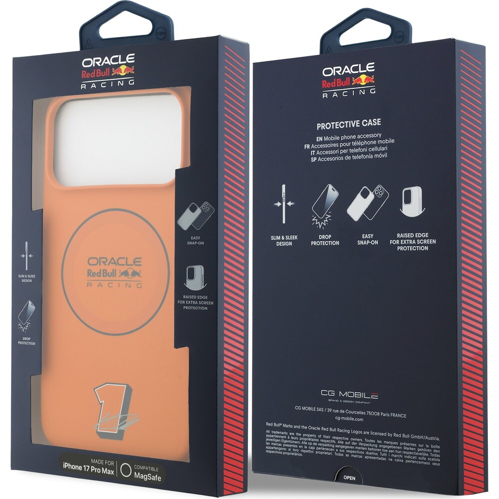 Oracle-Red-Bull-Racing-Silicone-Blue-Ring-MagSafe-kryt-iPhone-17-Pro-Max-oranzovy
