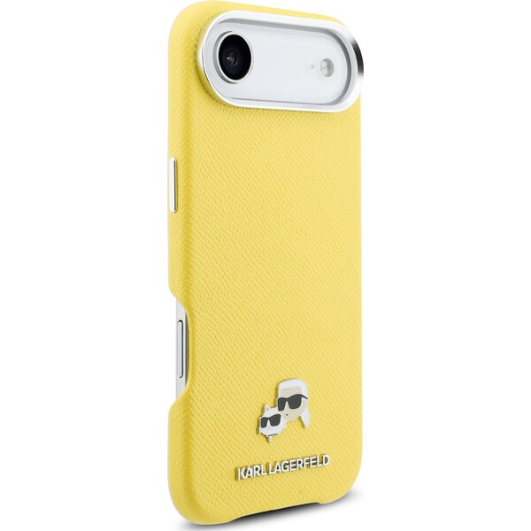 Karl-Lagerfeld-PU-Karl-and-Choupette-Heads-Pins-MagSafe-kryt-iPhone-Air-zluty