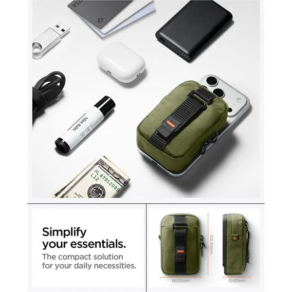 Spigen-Portable-Organizer-Pouch-TintapZip-MagSafe-organizer-olivove-zeleny
