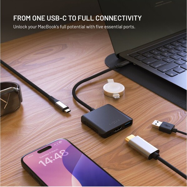 FIXED-HUB-Quadri-hlinikovy-USB-C-hub-pro-notebooky-140W-PD-3-1-vesmirne-cerny