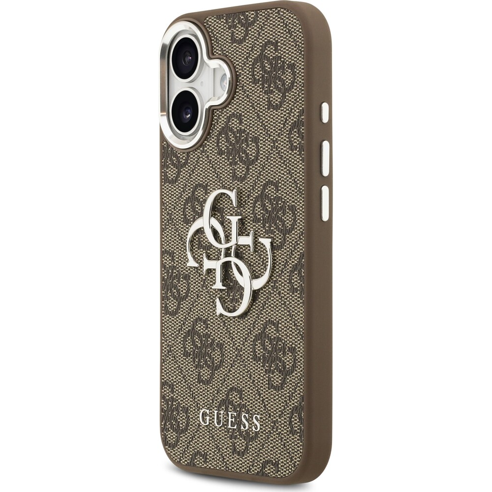 Guess-PU-4G-Metal-Logo-kryt-iPhone-17-stribrny-hnedy