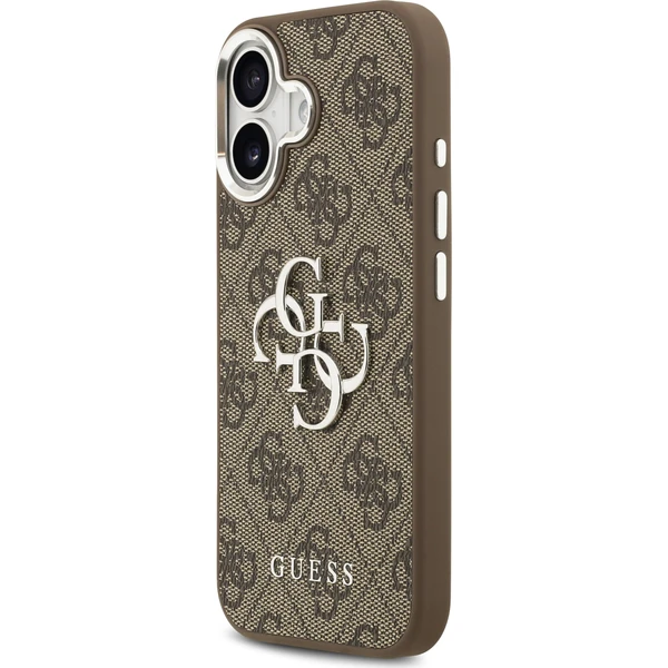 Guess-PU-4G-Metal-Logo-kryt-iPhone-17-stribrny-hnedy