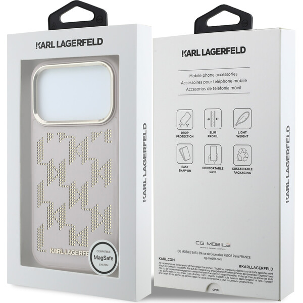Karl-Lagerfeld-PU-Perforated-Monogram-MagSafe-kryt-iPhone-17-Pro-Max-ruzovy