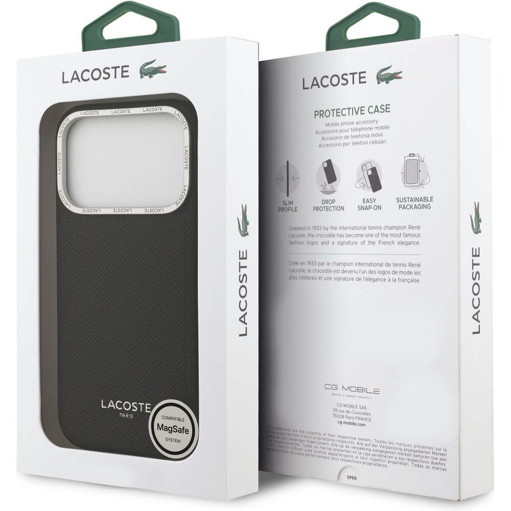 Lacoste-PU-Leather-Champs-Elysees-MagSafe-kryt-iPhone-17-Pro-cerny