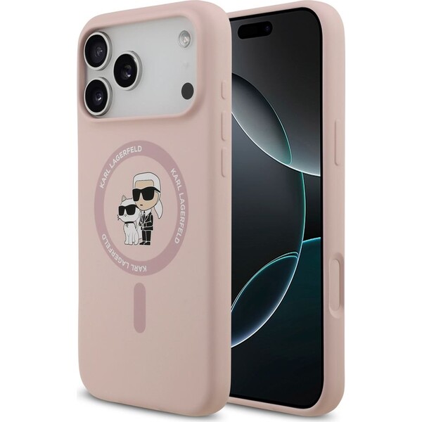 Karl-Lagerfeld-Liquid-Silicone-Karl-and-Choupette-MagSafe-kryt-iPhone-18-Pro-Max-ruzovy
