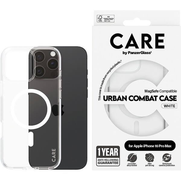 PanzerGlass-CARE-kryt-Apple-iPhone-16-Pro-Max-MagSafe-Urban-Combat-ciry-bily