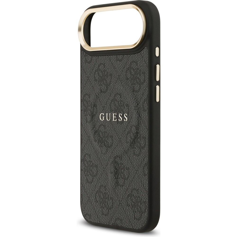 Guess-PU-Leather-4G-Gold-Frame-MagSafe-kryt-iPhone-Air-cerny