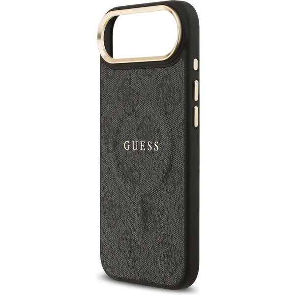 Guess-PU-Leather-4G-Gold-Frame-MagSafe-kryt-iPhone-Air-cerny