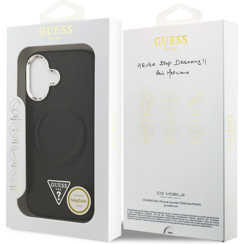 Guess-PU-Leather-Triangle-Logo-MagSafe-kryt-iPhone-17-cerny