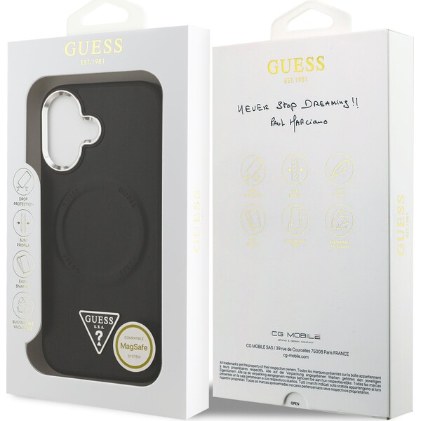 Guess-PU-Leather-Triangle-Logo-MagSafe-kryt-iPhone-17-cerny