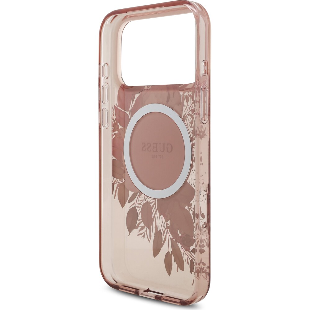 Guess-IML-Flowers-Strap-MagSafe-kryt-iPhone-17-Pro-Max-ruzovy