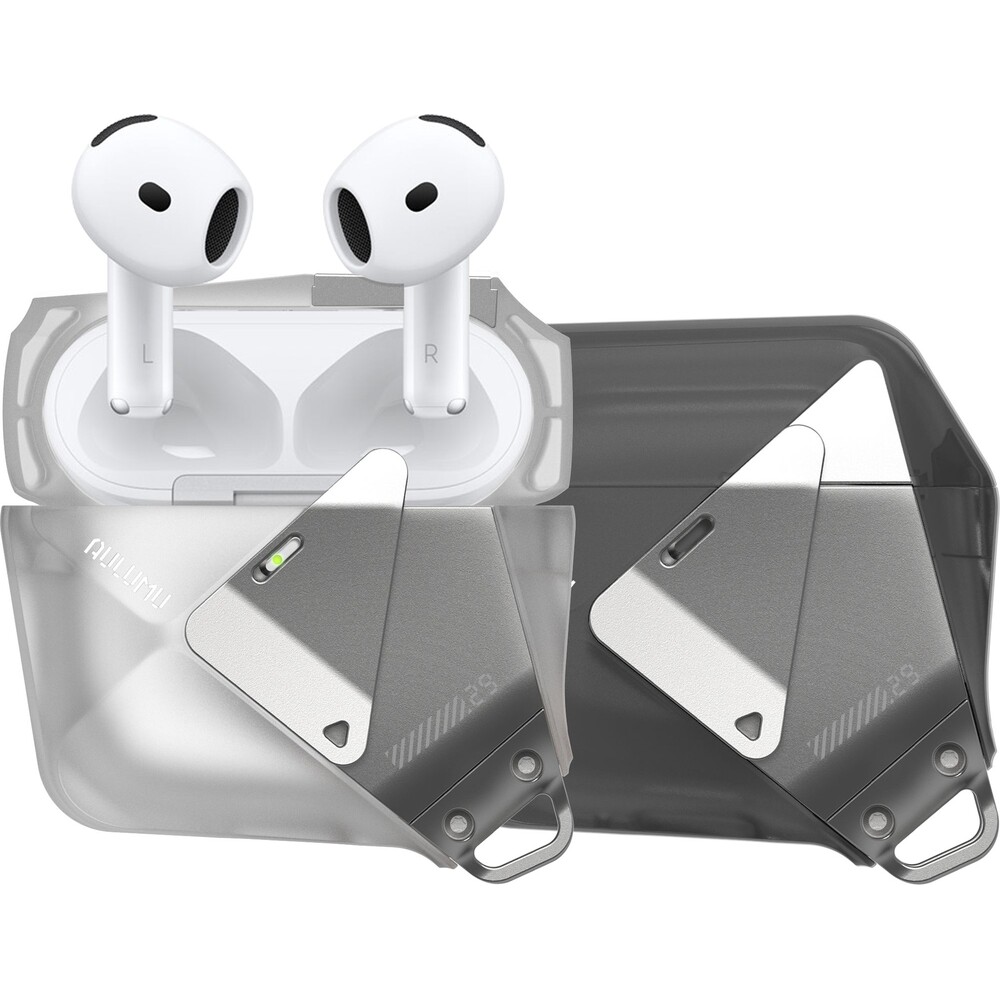 Aulumu-A29-Geometric-Case-pouzdro-AirPods-4-Translucent-White