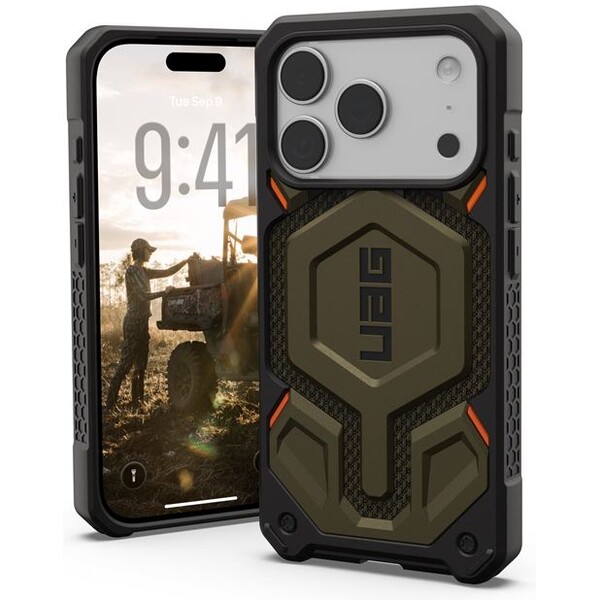 UAG-Monarch-Pro-MagSafe-Kevlar-kryt-iPhone-17-Pro-zeleny
