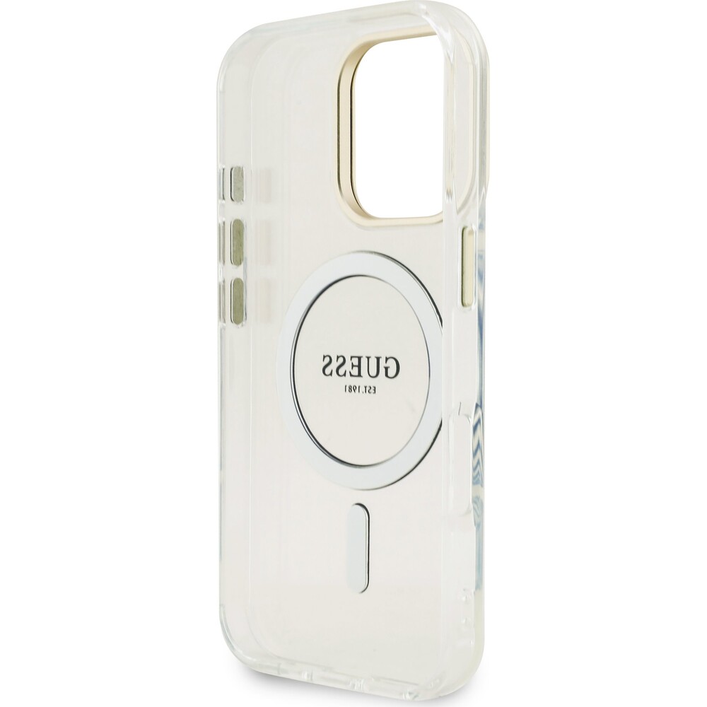 Guess-PC-TPU-Electroplated-Stand-Camera-Frame-MagSafe-kryt-s-vymenitelnym-pozadim-iPhone-16-Pro
