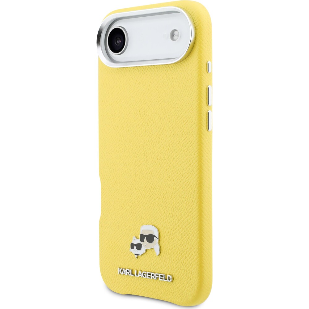 Karl-Lagerfeld-PU-Karl-and-Choupette-Heads-Pins-MagSafe-kryt-iPhone-Air-zluty