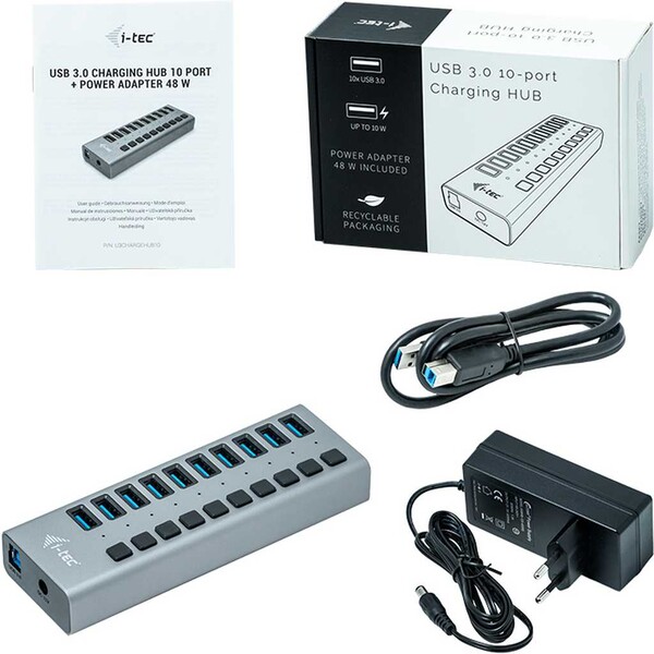 i-tec-USB-3-0-Charging-HUB-10-Port-Power-Adapter-48-W-stribr