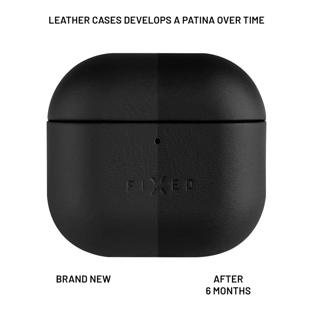 FIXED-PodsLeather-kozene-pouzdro-pro-Apple-AirPods-4-cerne