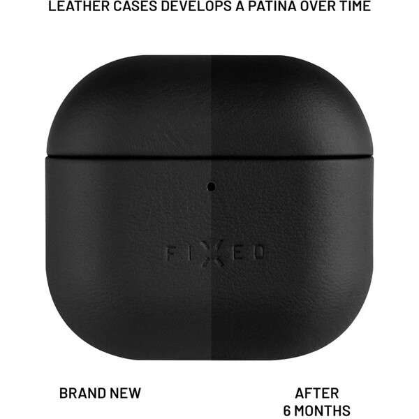 FIXED-PodsLeather-kozene-pouzdro-pro-Apple-AirPods-4-cerne
