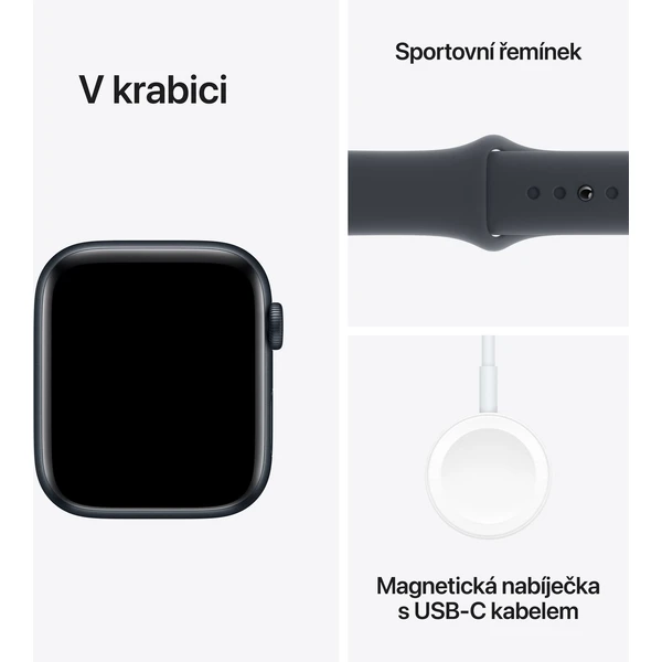 Apple Watch SE (2024) 44mm Temně inkoustový hliník s inkoustovým