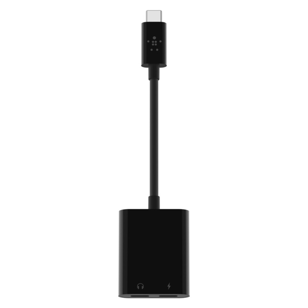 Belkin-CONNECT-USB-C-audio-napajeci-adapter-cerny