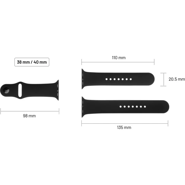 FIXED Silicone Strap set silikonových řemínků Apple Watch 38/40/41mm zelený - Řemínky - Obrázek 38VZ000501