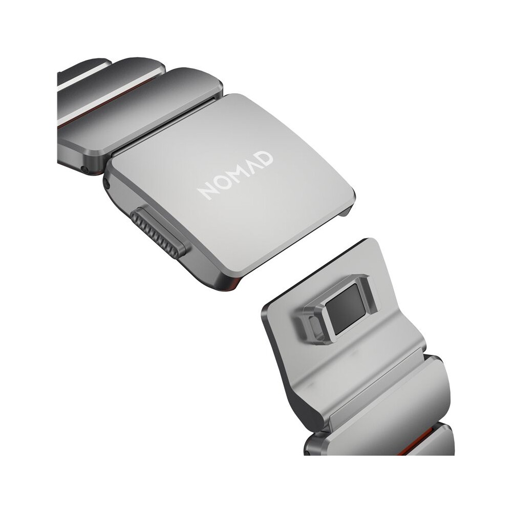 Nomad-Stratos-Band-FKM-reminek-Apple-Watch-45-46-49mm-Natural-Titanium-Ultra-Orange
