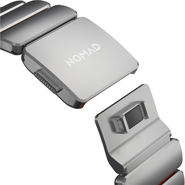 Nomad-Stratos-Band-FKM-reminek-Apple-Watch-45-46-49mm-Natural-Titanium-Ultra-Orange