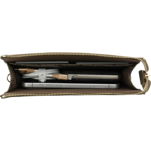 Guess-PU-4G-Metal-Logo-kabelka-na-telefon-hneda