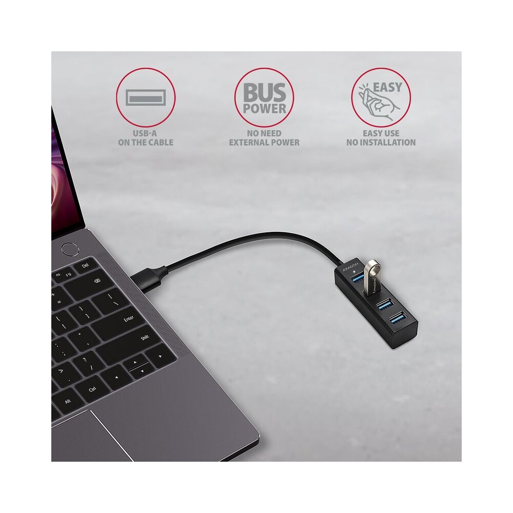 AXAGON-HUEM1A-4x-USB-3-2-Gen-1-MINI-hub-kovovy-kabel-USBA-20cm