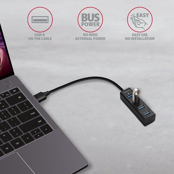 AXAGON-HUEM1A-4x-USB-3-2-Gen-1-MINI-hub-kovovy-kabel-USBA-20cm