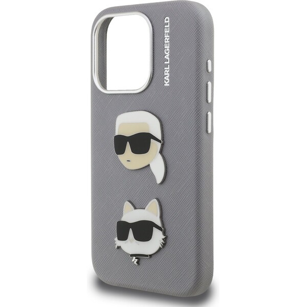 Karl-Lagerfeld-Grained-PU-K-CH-Heads-kryt-iPhone-15-Pro-sedy