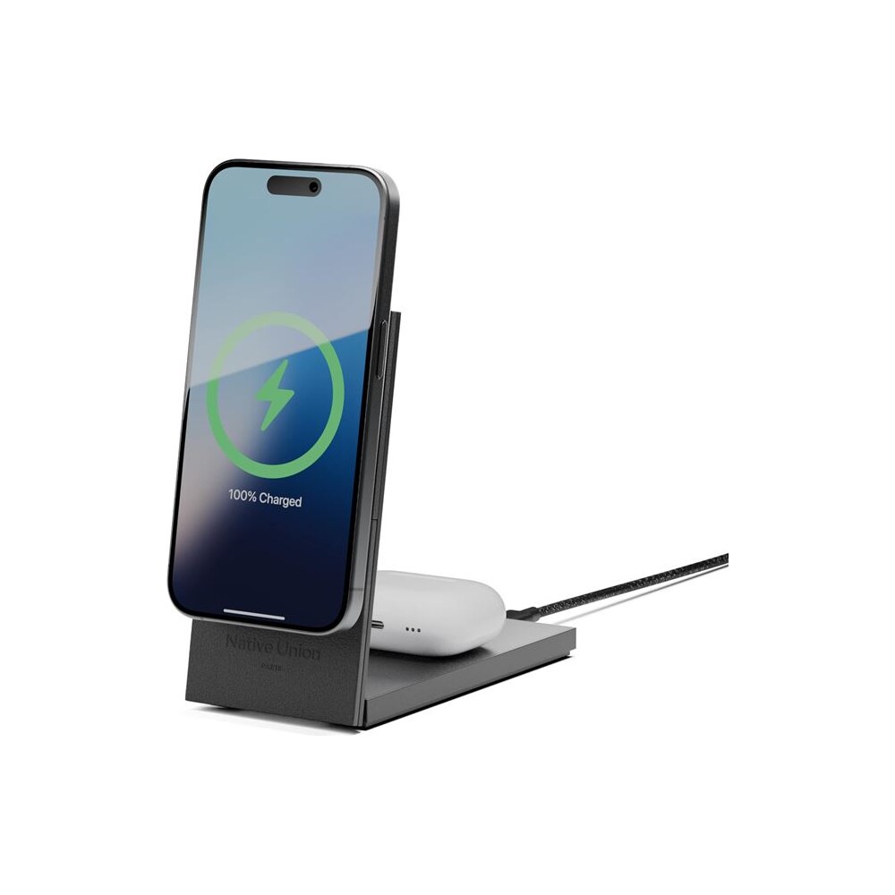 Native-Union-Rise-2v1-Qi2-MagSafe-bezdratova-nabijecka-cerna