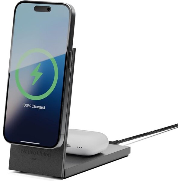 Native-Union-Rise-2v1-Qi2-MagSafe-bezdratova-nabijecka-cerna