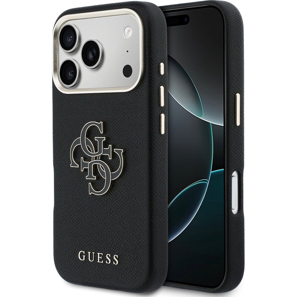 Guess-PU-Resin-Logo-kryt-iPhone-17-Pro-cerny
