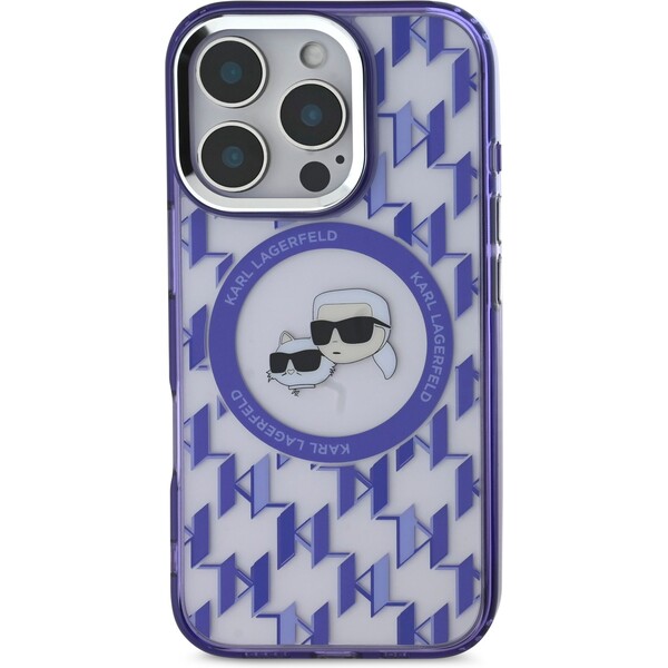 Karl-Lagerfeld-IML-Monogram-K-CH-Heads-MagSafe-kryt-pro-iPhone-16-Pro-fialovy
