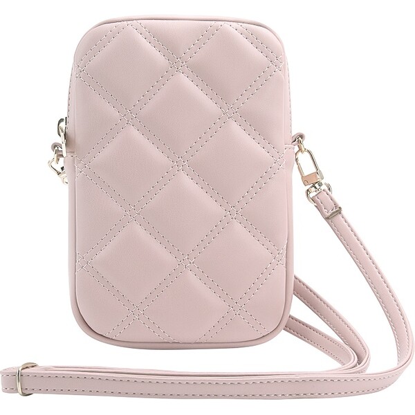 Guess-PU-Quilted-4G-Metal-Logo-Wallet-Phone-Bag-Zipper-ruzovy