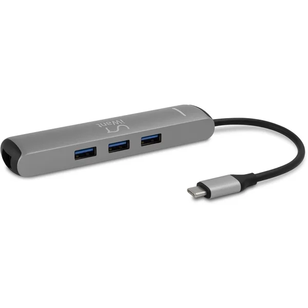 iWant SLIM USB-C HUB s 3x USB 3.1/HDMI/Ethernet/USB-C stříbrný - USB huby - Hlavní obrázek