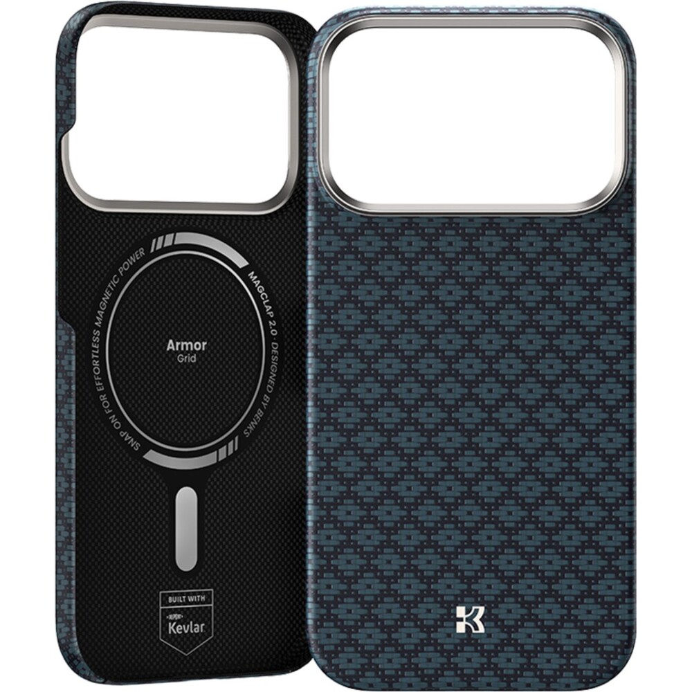 Benks-ArmorGrid-ArmorAir-Kevlar-MagSafe-kryt-iPhone-17-Pro-Azure-Blue